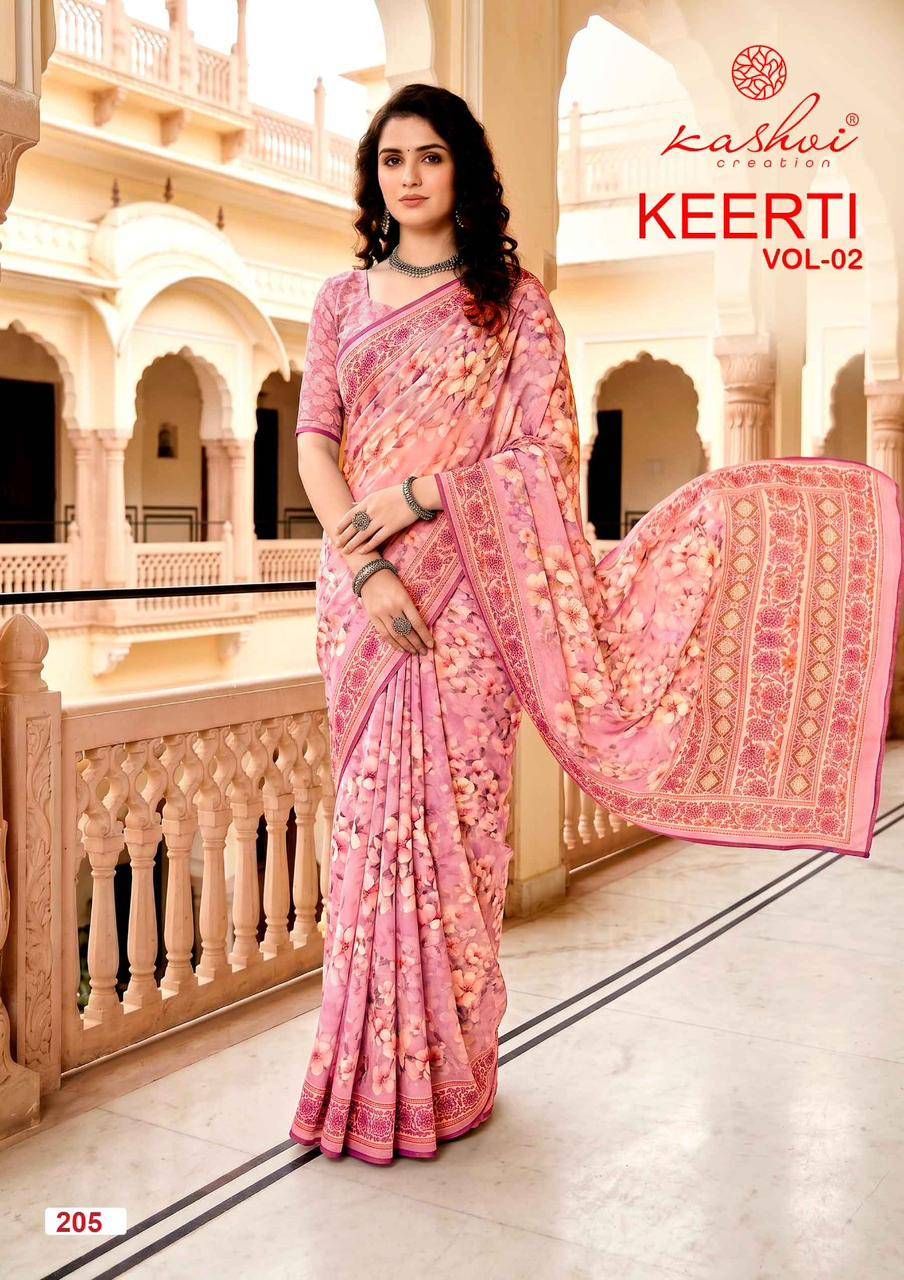 KEERTI VOL 02 By KASHVI CREATION 201 To 208 Series Indian Traditional Wear DULL MOSS VISCOSE sarees At Wholesale Price